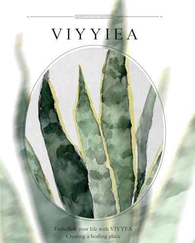 VIYYIEA Sage Green Botanical Wall Art Set of 4, Watercolor Painting, 8 x 10 - color: Greenery Collection, size: 10"L x 8"W