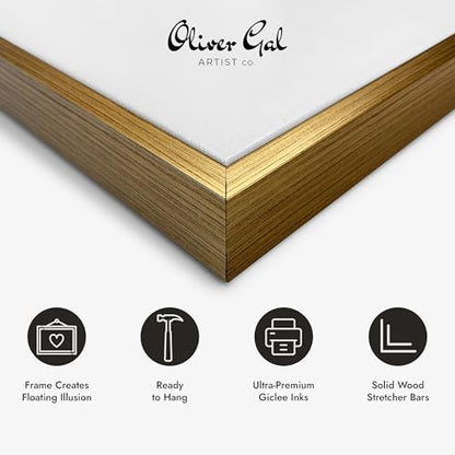 The Oliver Gal Artist Co. Abstract Wall Art Canvas - size: 30"L x 20"W, style: Gold Frame