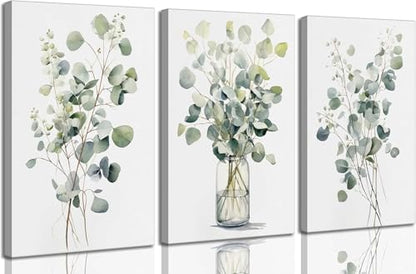 HOMTAI 3Pcs Botanical Canvas Wall Art 16x24Inch - color: Canvas, size: 24L" x 16W"
