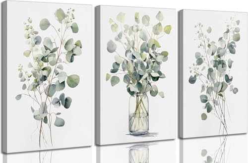 HOMTAI 3Pcs Botanical Canvas Wall Art 16x24Inch - color: Canvas, size: 24L" x 16W"