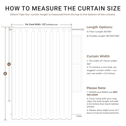 INOVADAY Extra Wide 100% Blackout Linen Curtains for Bedroom 102x108 Cream - color: #01 Cream, size: 102"W x 108"L (Pack of 1)