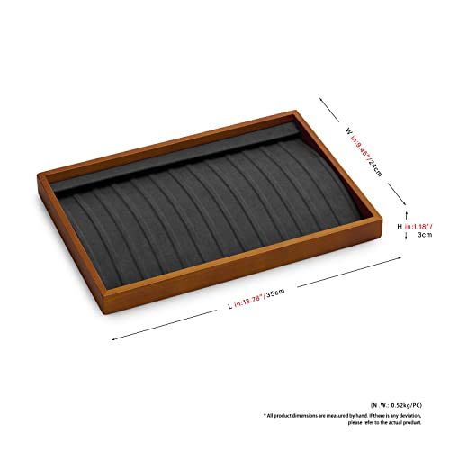 Oirlv Wood 13 Grids Necklace/Bracelet/Pendant Display Tray Jewelry Drawer Organizer Stackable Jewelry Trays(Grey) - color: Grey 13 grid necklace/pendant/bracelet tray