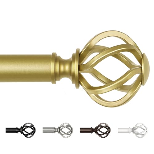 USFOOK Gold Curtain Rod 32 to 58, Window Treatment Rods with Brackets - color: Gold, size: 32-58"