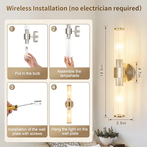Morauroral Sand Nickel Battery Operated Wall Sconces Set of Two - color: Sand Nickel