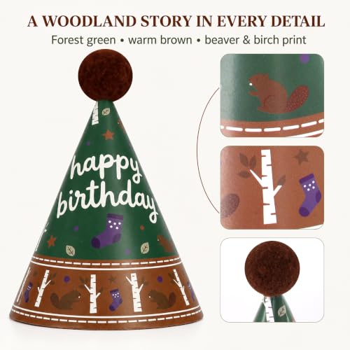 Vesil Mini Party Hats for Kids, 12 DIY Paper Birthday Hats, 5.1 x 3.5 in - color: Diy Green