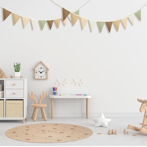 Oudain 2 Pcs Pennant Banner Flags Nursery Garland Triangle, Boho Color - color: Boho Color