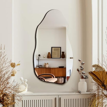 TRAHOME 32'' x 18'' Irregular Asymmetrical Wall Mirror - size: 32"L x 18"W