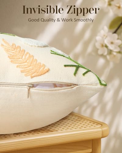 Embroidered Throw Pillow Cover, 20x12 Inch, Daisy - color: Daisy, size: 20" x 12" (Pack of 1)