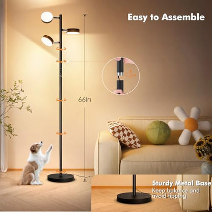Tree Floor Lamp for Living Room - Modern Black Standing Lamp - color: Black