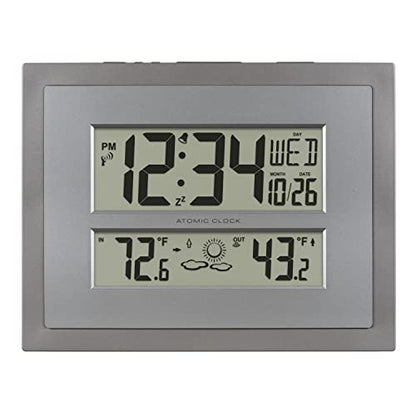 La Crosse Technology 512-85937 Gray Atomic Digital Clock with Temperature - size: Medium