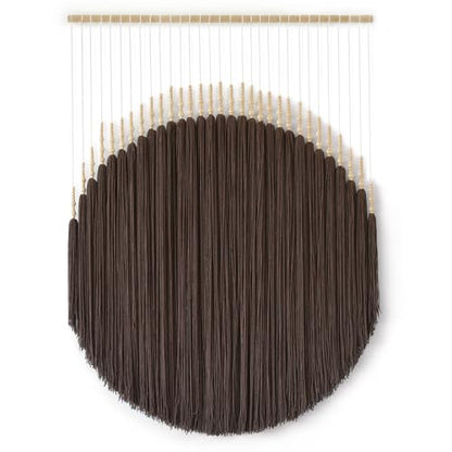 Macrame Wall Hanging Brown Geometric Art Beaded HandmadeTassel 39"W*55"L - color: Light coffee