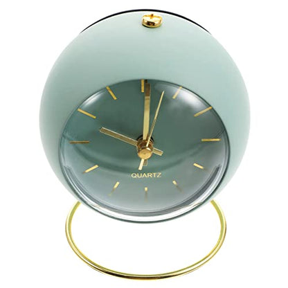 SHISEDECO Small Tableclocks Classic Non-Ticking Tabletop Alarm Clock,Green - color: Rn- Green