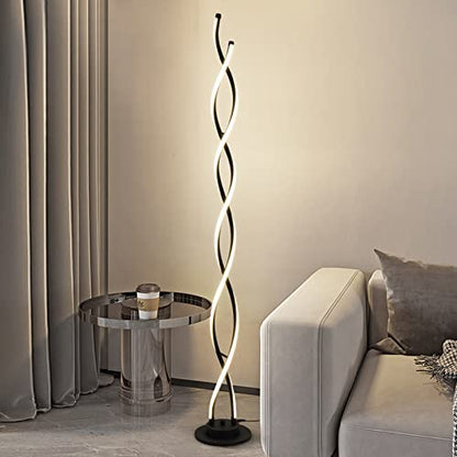 Modern Floor Lamps for Living Room Black 3‑Color Remote Dimmable - color: Black