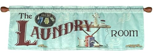 Laundry Room Rod Pocket Valance 58 x 18 Inches - color: Laundry, size: 58"W x 18"L (Pack of 1)