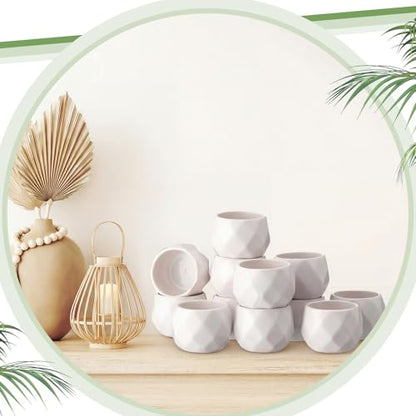 24 Pack 2.5 Inch Small Succulent Pots, White, Fashion - style: Fashion