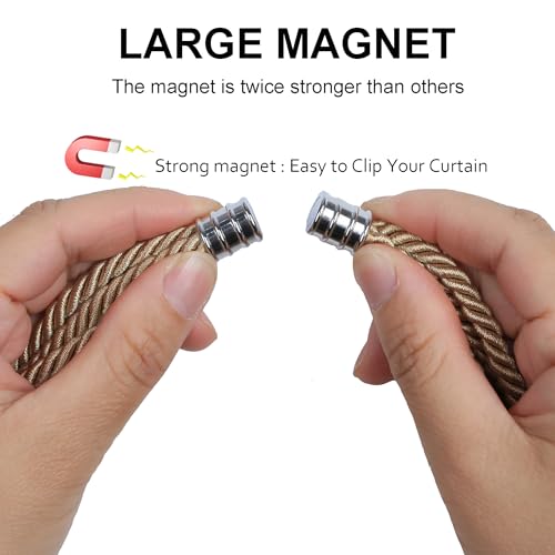 BEL AVENIR Magnetic Curtain Tiebacks, Boho Farmhouse Curtain Tie Backs - color: Gold