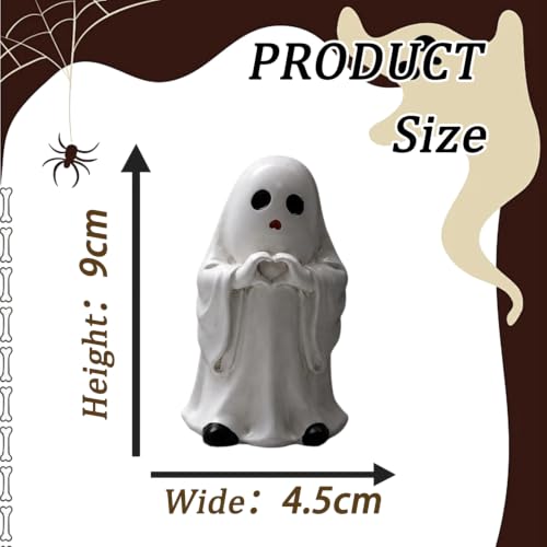 1 Pcs Halloween Figurine Heart Ghost Resin Statues - color: Styl 22