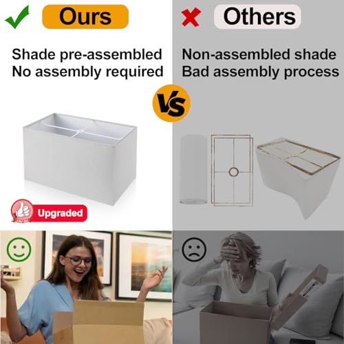 Lynnoland 21" Set of 2 Table lamp with USB A+C & AC Outlets, Touch Control 3-Way Dimmable Nightstand Lamps for Bedroom Living Room Office Reading, Gray Shade Touch Lamps, 5000K LED Bulbs Included - color: Gray Linen & Brushed Nickel