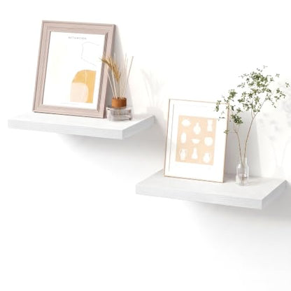 Floating Shelves for Wall,White, 11.8"L x 5.5"D x 0.98"H,Set of 2 - color: White, size: 11.8''(Thinner)
