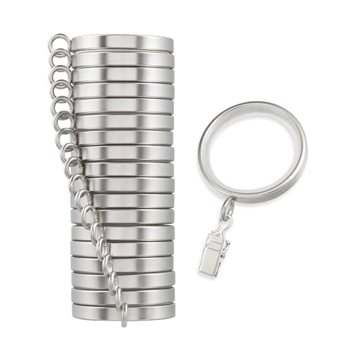 Cambria Designer 2" Brushed Nickel Quiet Glide Curtain Rings 18 Pack - color: Brushed Nickel, size: Large 2 in