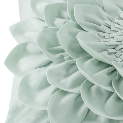 OiseauVoler Decorative 3D Flower Throw Pillow Covers 18 x 18 Inch Green - color: Applegreen