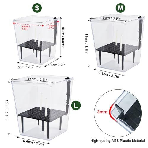 Self Watering Pots Set, Clear Self Planter Pot for Indoor Plants - size: Large, Medium, Small