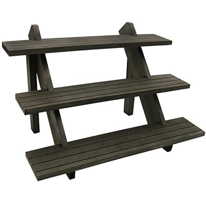 3 Tier Earring Display Stands For Selling, Retail Display Riser Earring, Ring Holder Stand, Removable Countertop Small Merchandise Display Stand, for Figures,Cupcake, Photo (Brown color) - color: brown