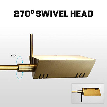 O'Bright Brook Adjustable Dimmable LED Pharmacy Floor Lamp, Antique Brass - color: Antique Brass (Gold)
