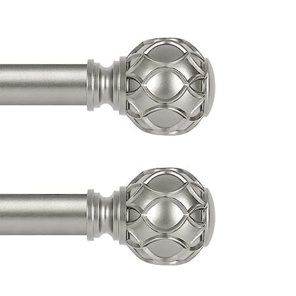 TANGWIN Farmhouse Curtain Rod Adjustable,Heavy Duty Boho,18-45,Silver,2Pack - color: Antique Silver, size: 18-45" & 2pack