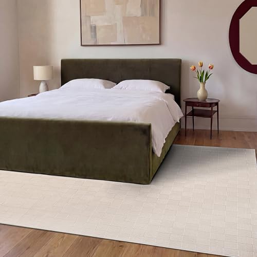 Revival Rugs Willow 9'x12' Area Rugs for Living Room Bedroom Dining Room - Washable, 100% Recycled, Oeko-TEX Certified, Modern, Medium Pile, Beige, Cream - size: 9'2" x 12'2" (Rectangular)