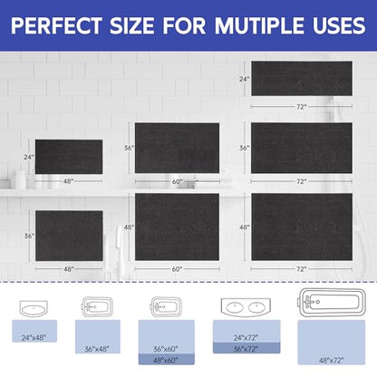 Amyracel Bathroom Rugs Mat 24x72, Thick Soft Quick Dry Absorbent - color: Black, size: 24" x 72"