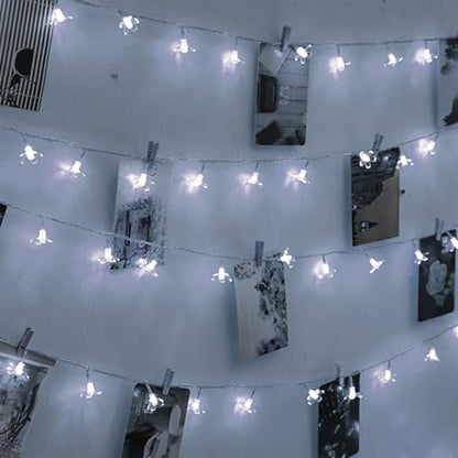 33ft 100 LED Plug in Cool White Cherry Blossom Flower String Lights Decor - color: White