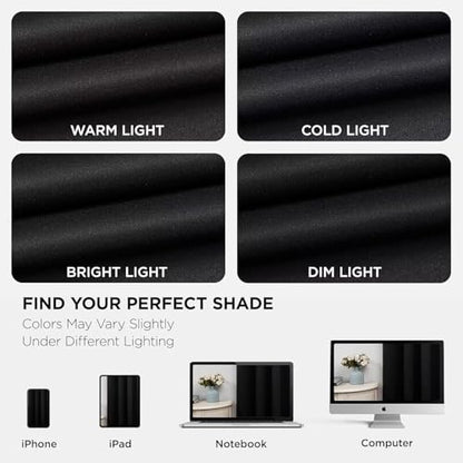 Joydeco Blackout Curtains 108 Inches Long, Thermal Insulated Black Out Curtains 2 Panels Set, Room Darkening Drapes for Living Room Window Rod Pocket Back Tab (W37 x L108 Inch, Black) - color: Black, size: 37"W x 108"L (Pack of 2)