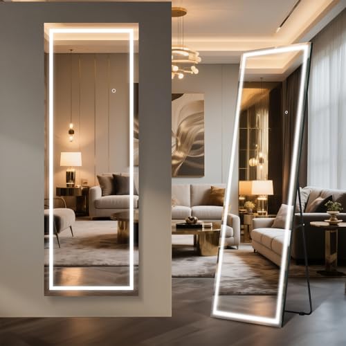 Kosmonia 56"x18" Full Length LED Mirror with Lights - color: Frameless-led, size: 56"L x 18"W