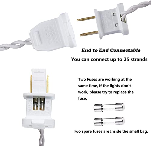 Vigdur White Paper Lantern String Lights Plug in Connectable, 9.8FT - color: White
