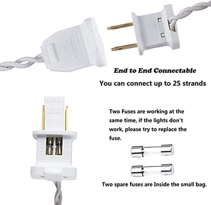 Vigdur White Paper Lantern String Lights Plug in Connectable, 9.8FT - color: White
