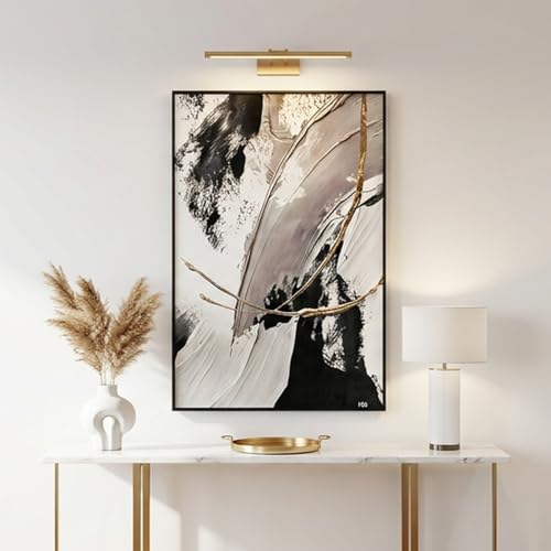 QKF Gold Abstract 3D Texture Black Aluminum Frame Canvas Wall Art - color: Gray, Black & Copper