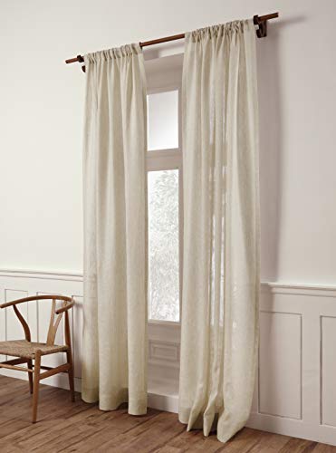Solino Home 100% Pure Linen Soft Sheer Curtain Natural, 52 x 84 in, 1 Panel - color: Light Natural, size: 52"W x 84"L (1-Panel)