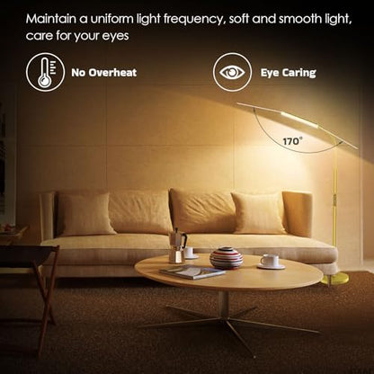 Dimunt LED Floor Lamp, Stepless Adjustable 3000K-6000K Colors, Golden - color: Golden