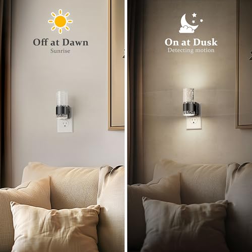 JandCase Bubble Night Lights Plug into Wall,5000K White Nightlight Dimmable - color: Pure Black