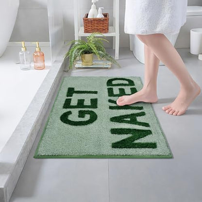 Zeeinx Get Naked Bath Mat Cute Bathroom Rugs Sage Green Bath Mat 20”x32” - color: Sage Green, size: 1'8" x 2'8" (Rectangular)