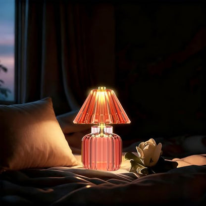 Small Battery Operated Lamp with Timer, Jelly Red - color: Jelly Red