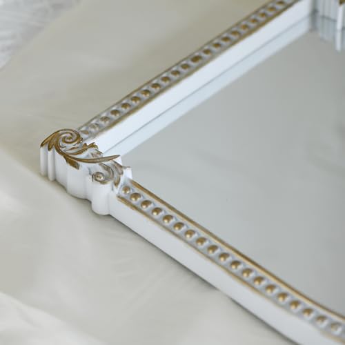 Gold Plastic Arched Makeup Mirror (White-2PACK, 10.6" L x 8.3" W) - color: White-2pack