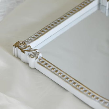 Gold Plastic Arched Makeup Mirror (White-2PACK, 10.6" L x 8.3" W) - color: White-2pack
