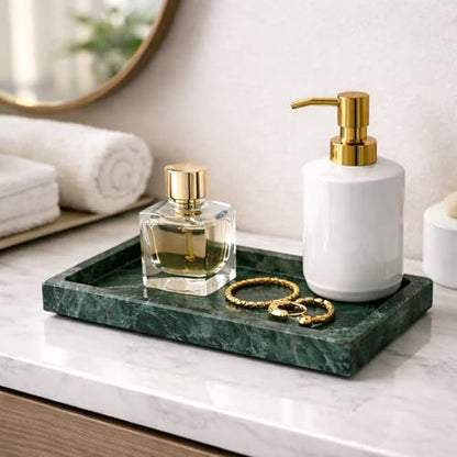 Natural Green Marble Tray, 10" x 6", Rectangular - color: Green, size: 6" x 10" x 1.5"