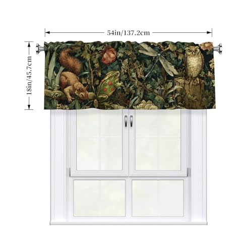 Spring Animals Valances for Windows Rod Pocket Curtain Valance 1 Panel Short Curtains for Kitchen Bathroom Living Room Bedroom Window Treatments - color: Animals