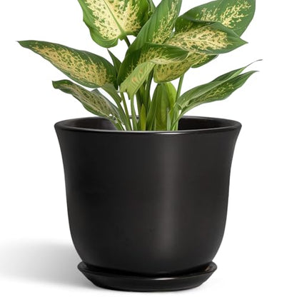 Ceramic Planter, 5.6 Inch Plant Pot, Black - color: Black, size: 6 Inch