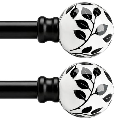 Ceramic Black Curtain Rods 2 Pack for Windows 16 to 120 Inches - color: Ceramic Black, size: 16"-120"|2 Pack