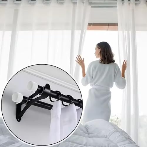 AYLIFU White Curtain Rod End Caps, 4 Pack, 1.1 Inch (28 mm) Diameter, Iron, Wall Mounted