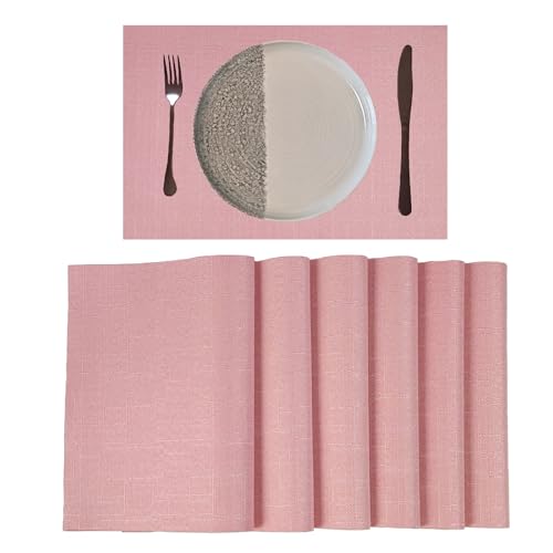 Placemats Set of 4 for Dining Table, Placemats with Embroidery, Table Mats for Dining Table 12"x18"（Green - color: Green Plain, size: 4 pcs